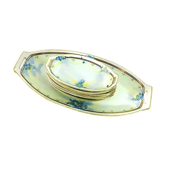 Vtg Nippon Sushi Condiment Platter With 6 Sauce Dishes Hand Painted Je-Oh China - Picture 2 of 11